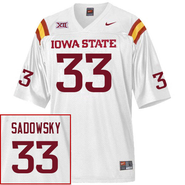 Men #33 Iowa State Cyclones College Football Jerseys Stitched Sale-White